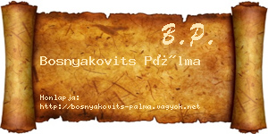 Bosnyakovits Pálma névjegykártya